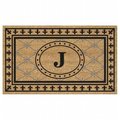 Nedia Home Nedia Home 33025J 36 x 20 in. SuperScraper Vinyl Coir Bungalow Black Mat - Monogrammed J 33025J